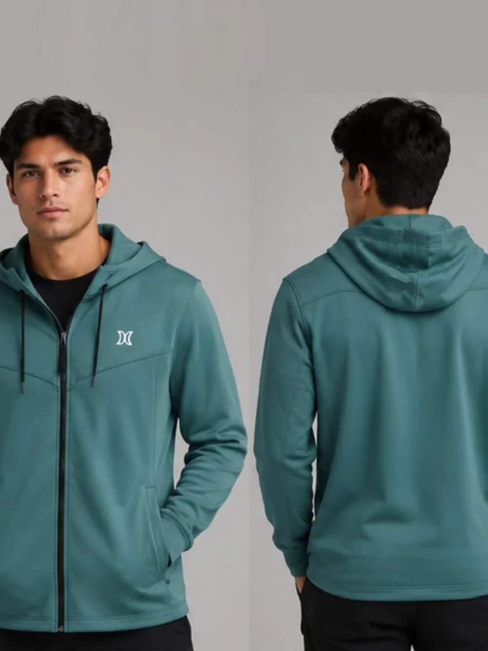 NWT Hurley-X Men's Small Green Icon Extreme Fleece Full Zip Hoodie W/Pockets